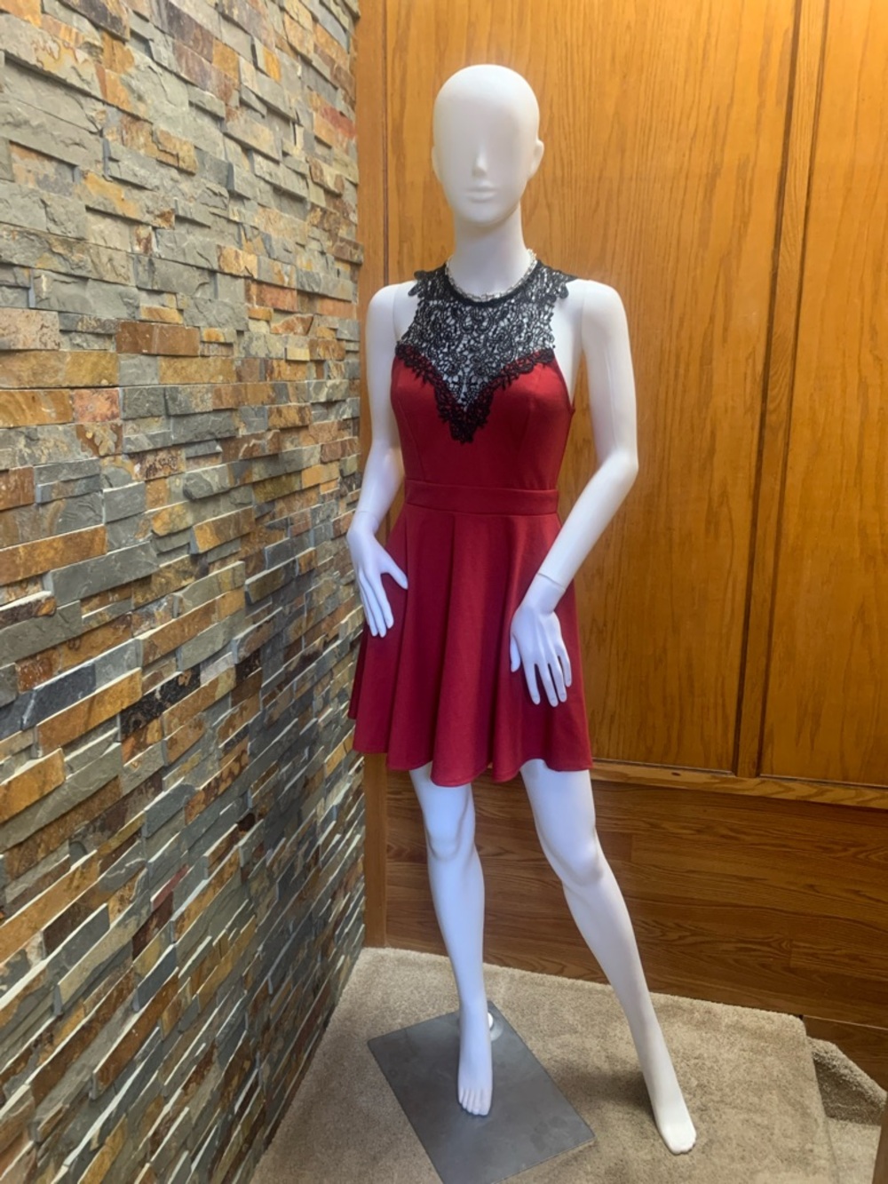 Material Girl Red Stretch skater dress